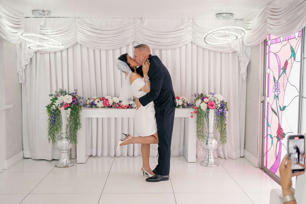 Wedding Ceremony at Little White Chapel, Las Vegas Nevada (Elopement)