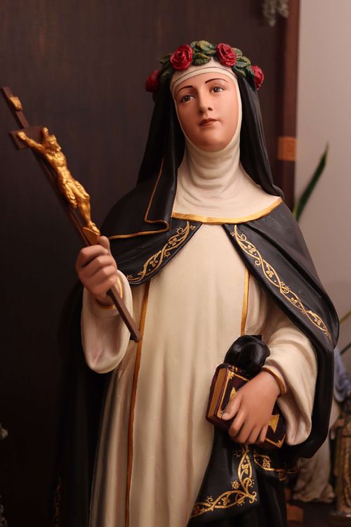 Beautifully restored statue of Saint Rose of Lima for St. Rose Parish in New Lexington, Ohio.  A beautiful original Daprato statue brought back to life.