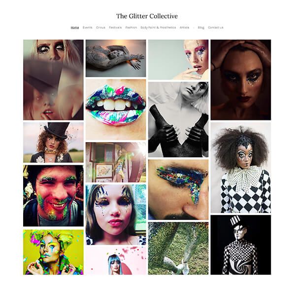 Exemples de sites Web du portefeuille collectif Glitter