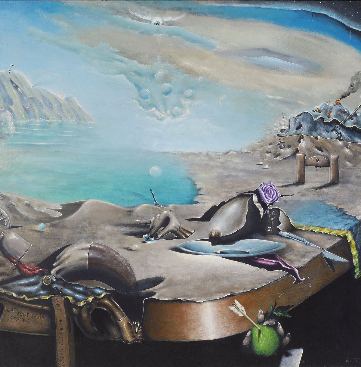 Quess who is coming for dinner &ndash; surreal painting by Dutch artist Arnold Janssen