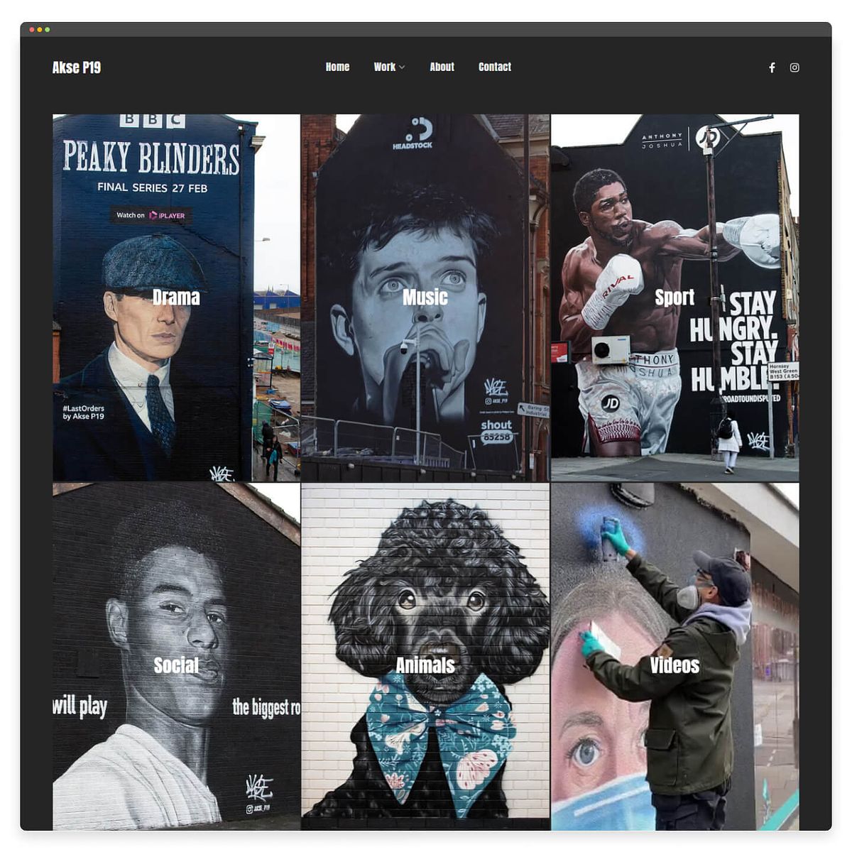De straatartiestenportfolio van Akse 19