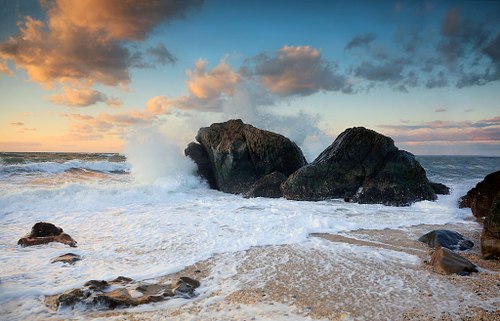 Pounding surf after a storm.