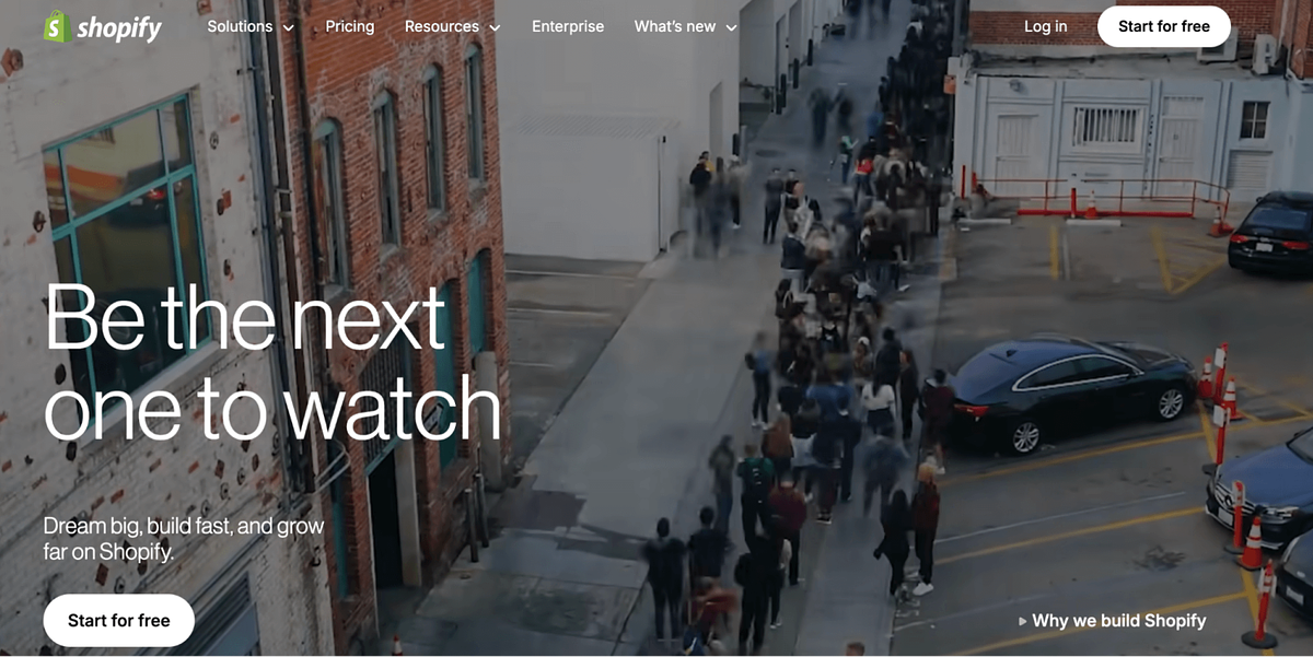 Image of Shopify's home page