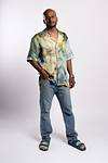Linen Satin Cuban Collar Shirt - Golden Hour