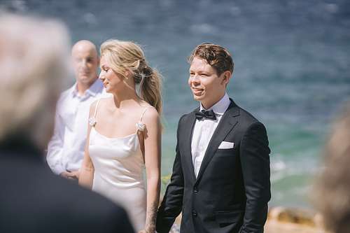 Wedding ceremony at Bradleys Head Amphitheatre