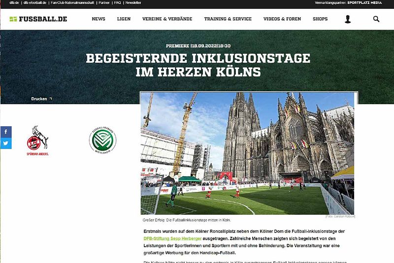 Großer Erfolg: Die Fußballinklusionstage mitten in Köln