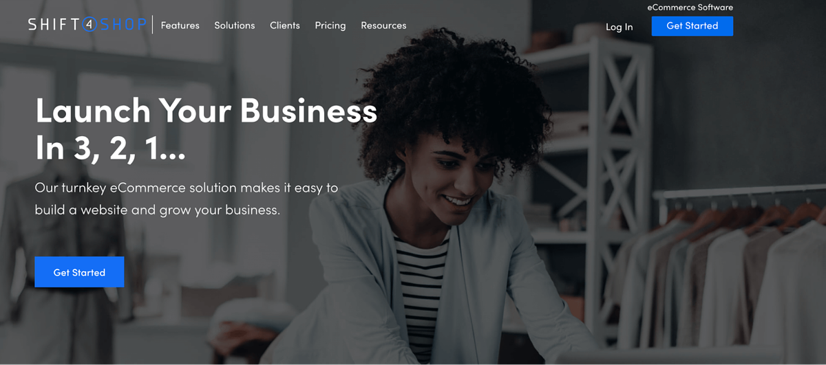 Pagina iniziale del sito web di e-commerce Shift4Shop