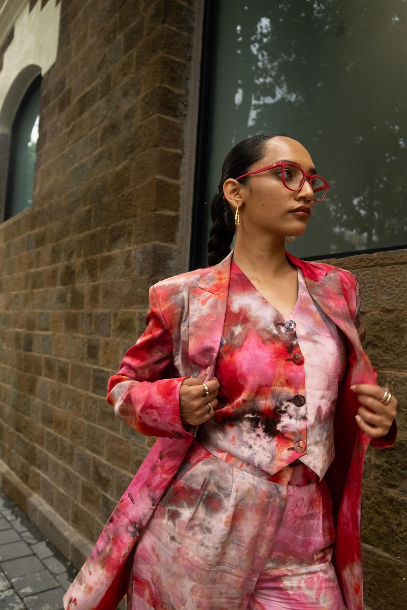 Single Breasted Blazer - Scarlet Sky