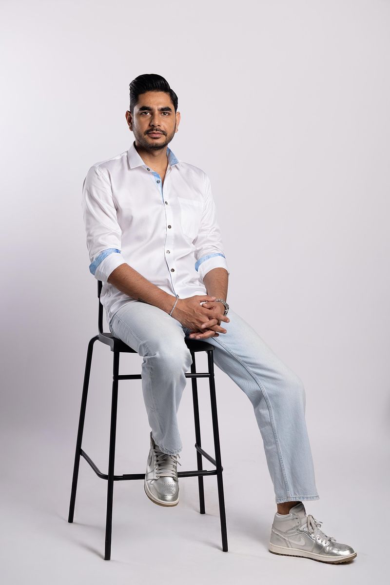 Signature White Premium Cotton Shirt - Summer Sky