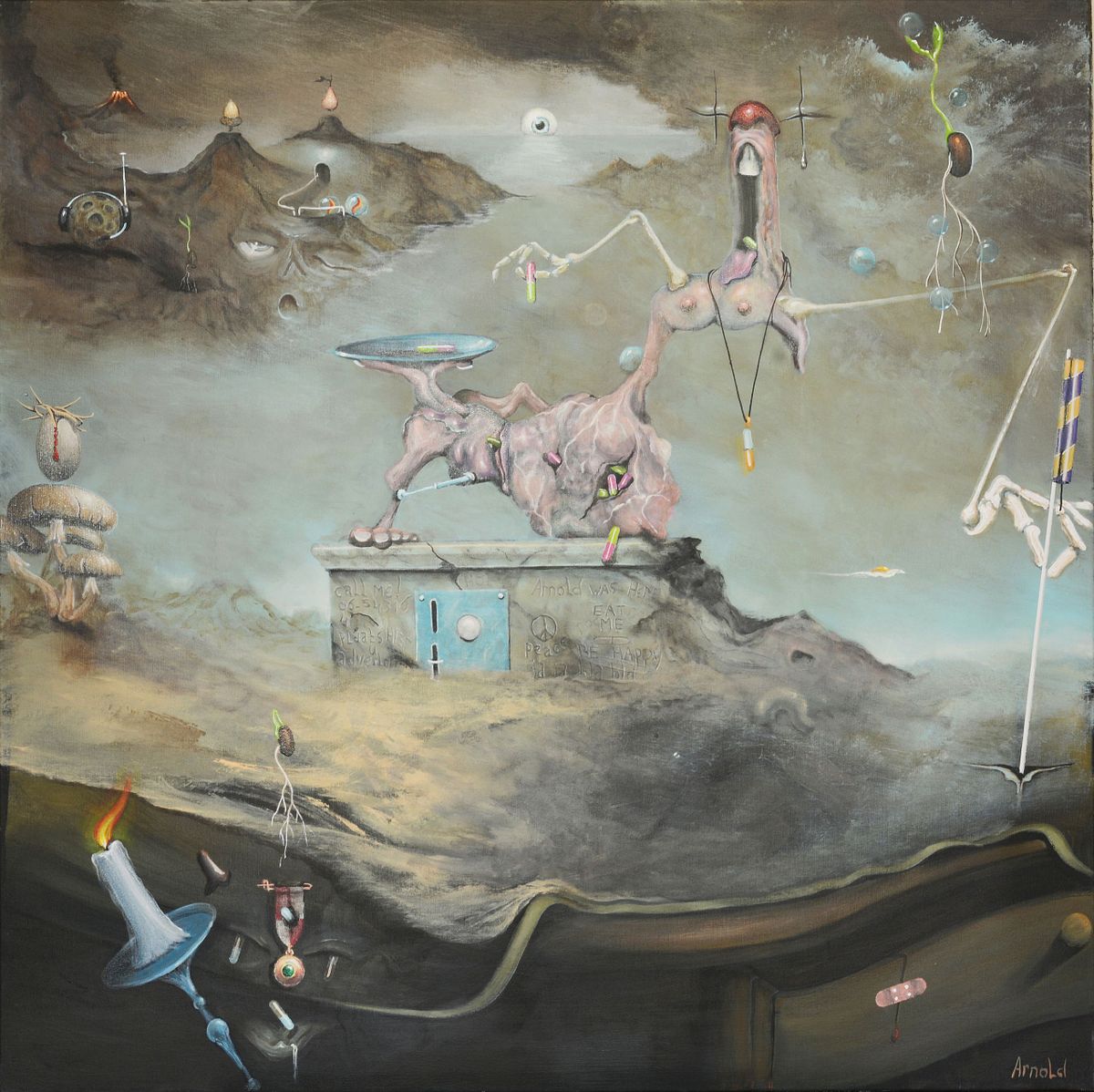 Gobbling pills –  by Dutch artist Arnold Janssen