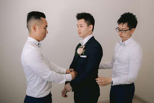 Groom Getting Ready