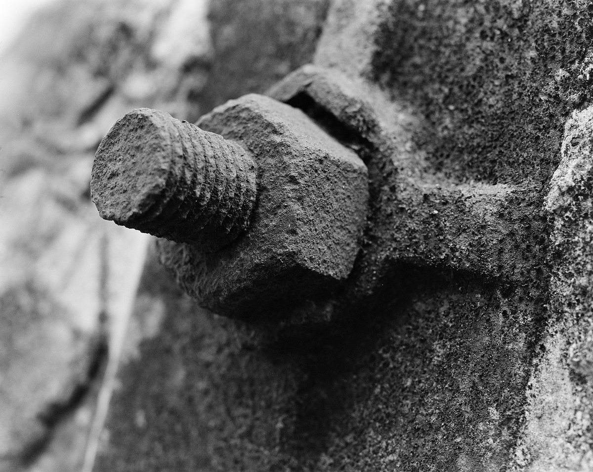 A 1m long bolt attaching a cannon to a bunker at the German defense line NE of Antwerp