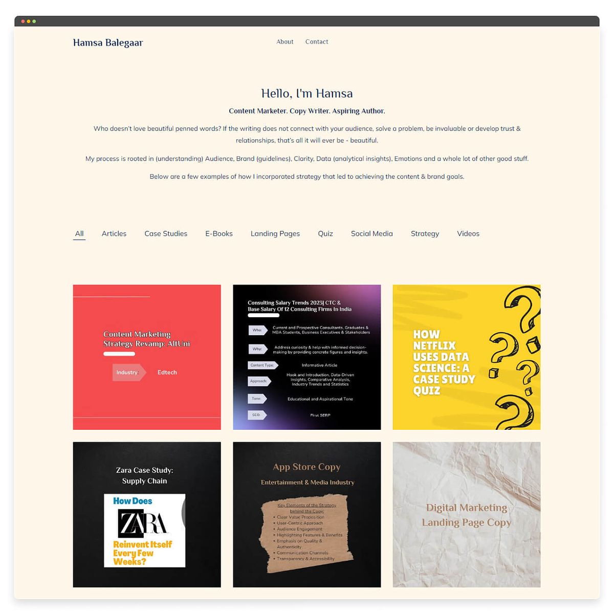 Онлайн-портфолио Хамсы Балегаара