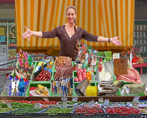 food, italian meats cart