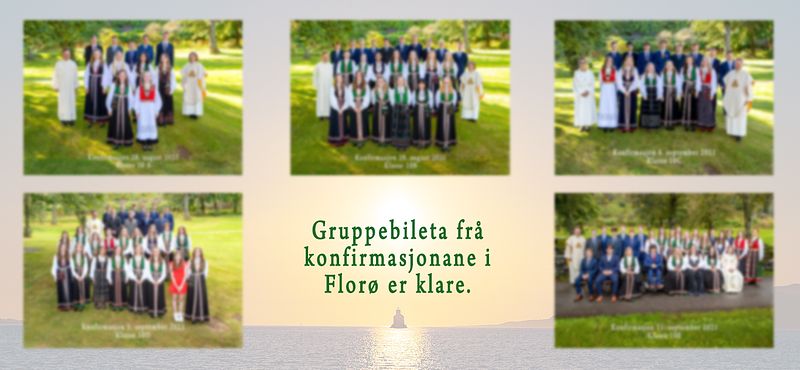 Gruppebileta frå konfirmasjonane i Florø er klare
