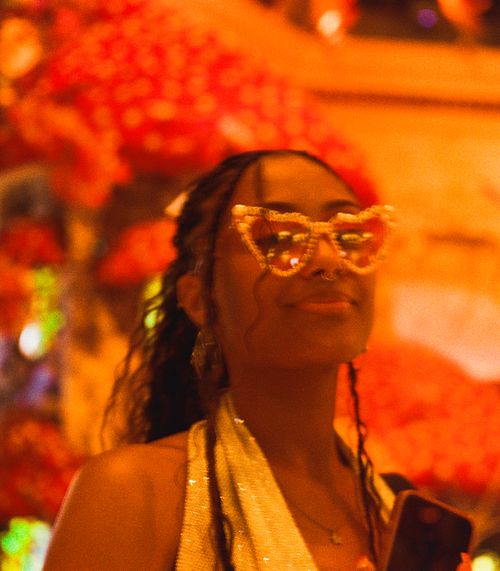 Black woman in Las Vegas with cool sunglasses