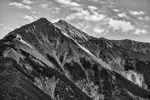 Black & White, monochromatic, tonal, texture, mountain, twin lakes, Leadville, Aspen, Independence, pass, Boulder, Colorado, Rocky Mountains,