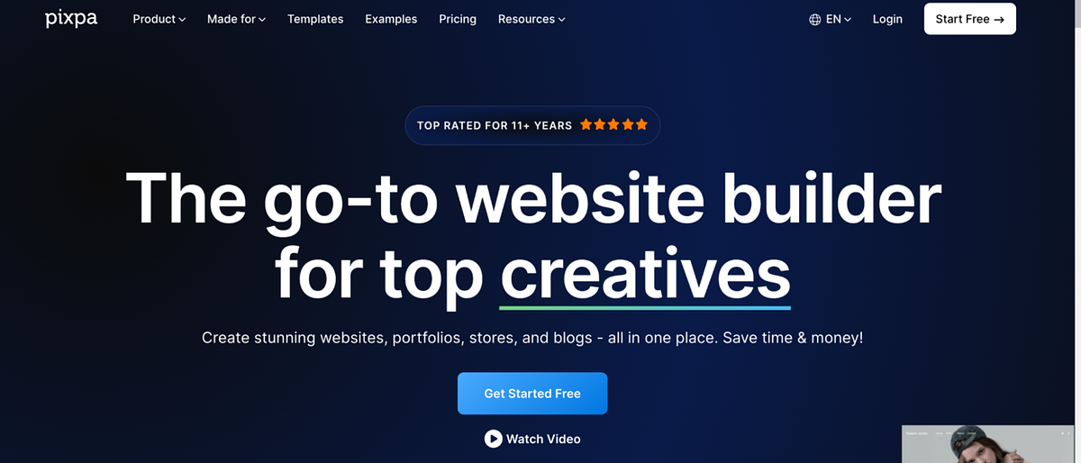 Captura de pantalla de Pixpapágina de inicio de