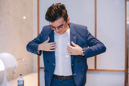 Groom Getting Ready