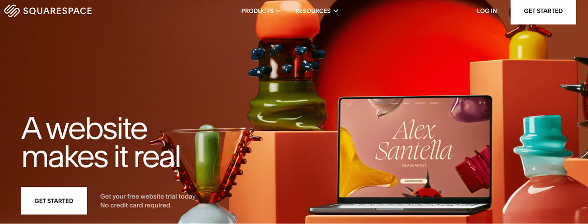 Домашняя страница Squarespace