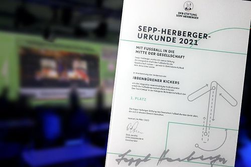 2021: Gewinn der Sepp-Herberger Urkunde