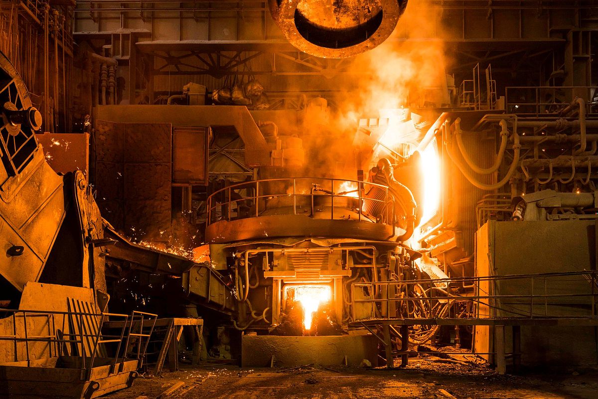 Furnace, Jindal Steel Plant, showcasing steel product's production and manufacturing in Odisha, India.