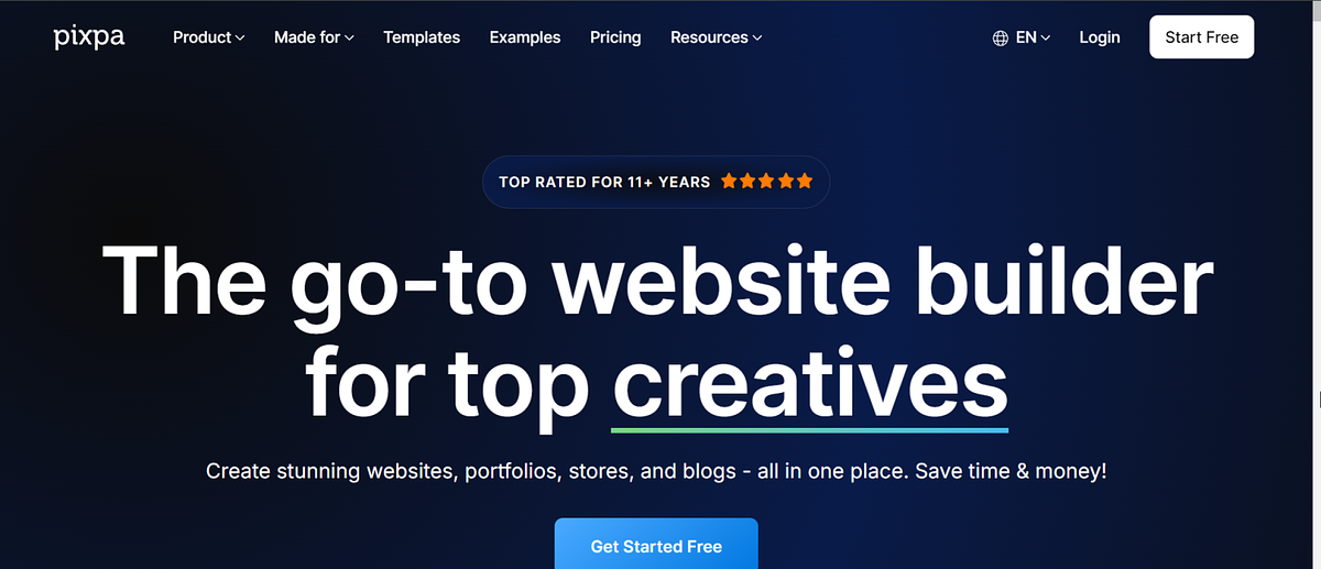 Pixpa website Builder