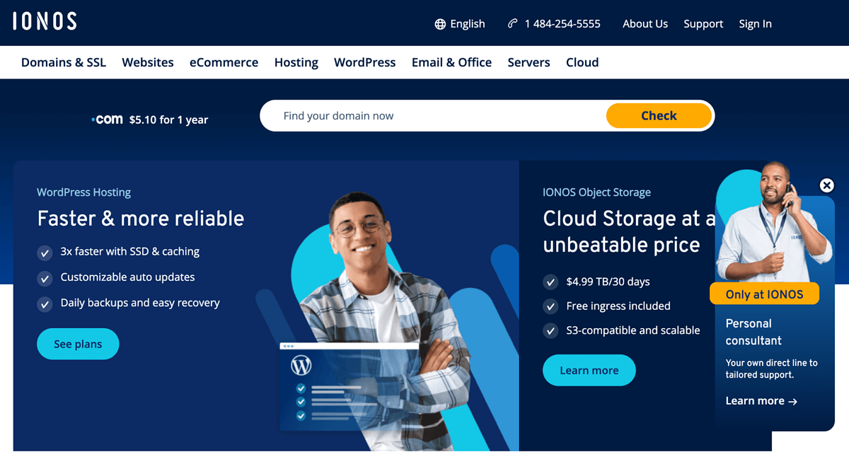 Ionos homepage screenshot