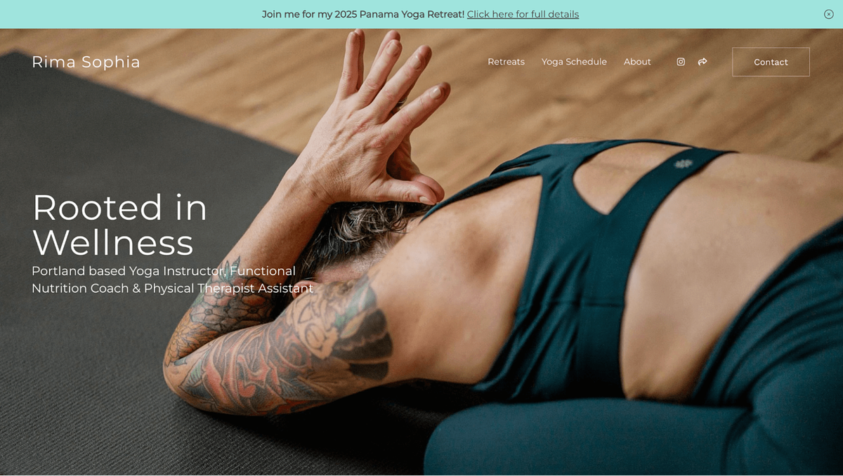 Rima Sophia's wellness website