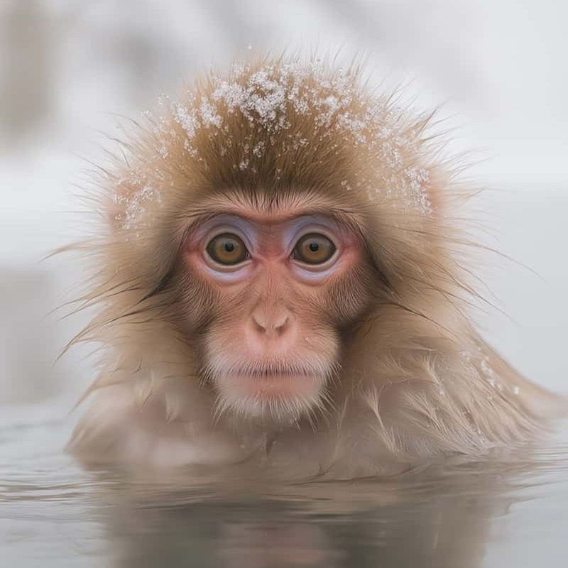 cute monkey staring into camera
