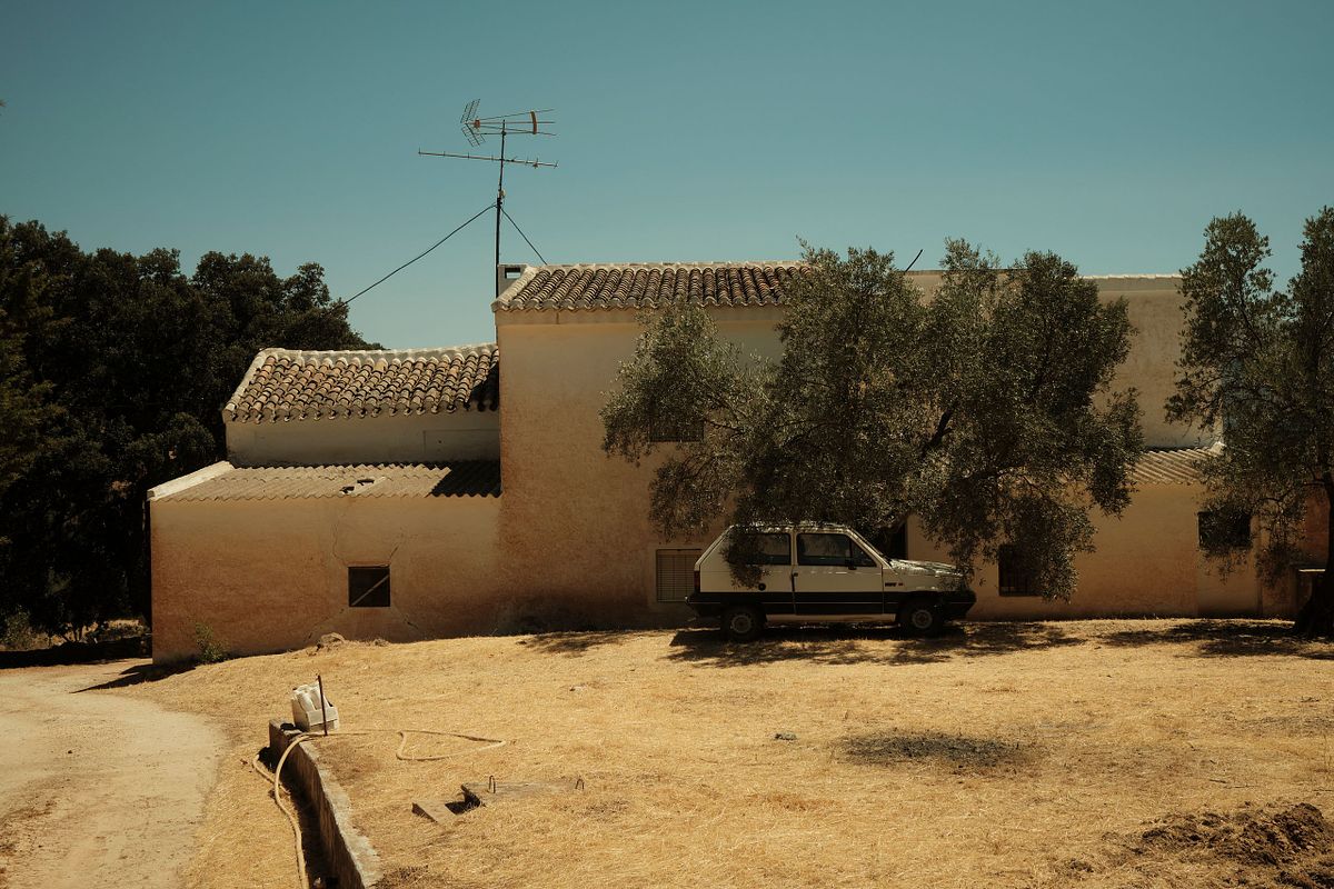 A rural house and car in the Spanish countryside, captured by photographer Sandeep Gajula