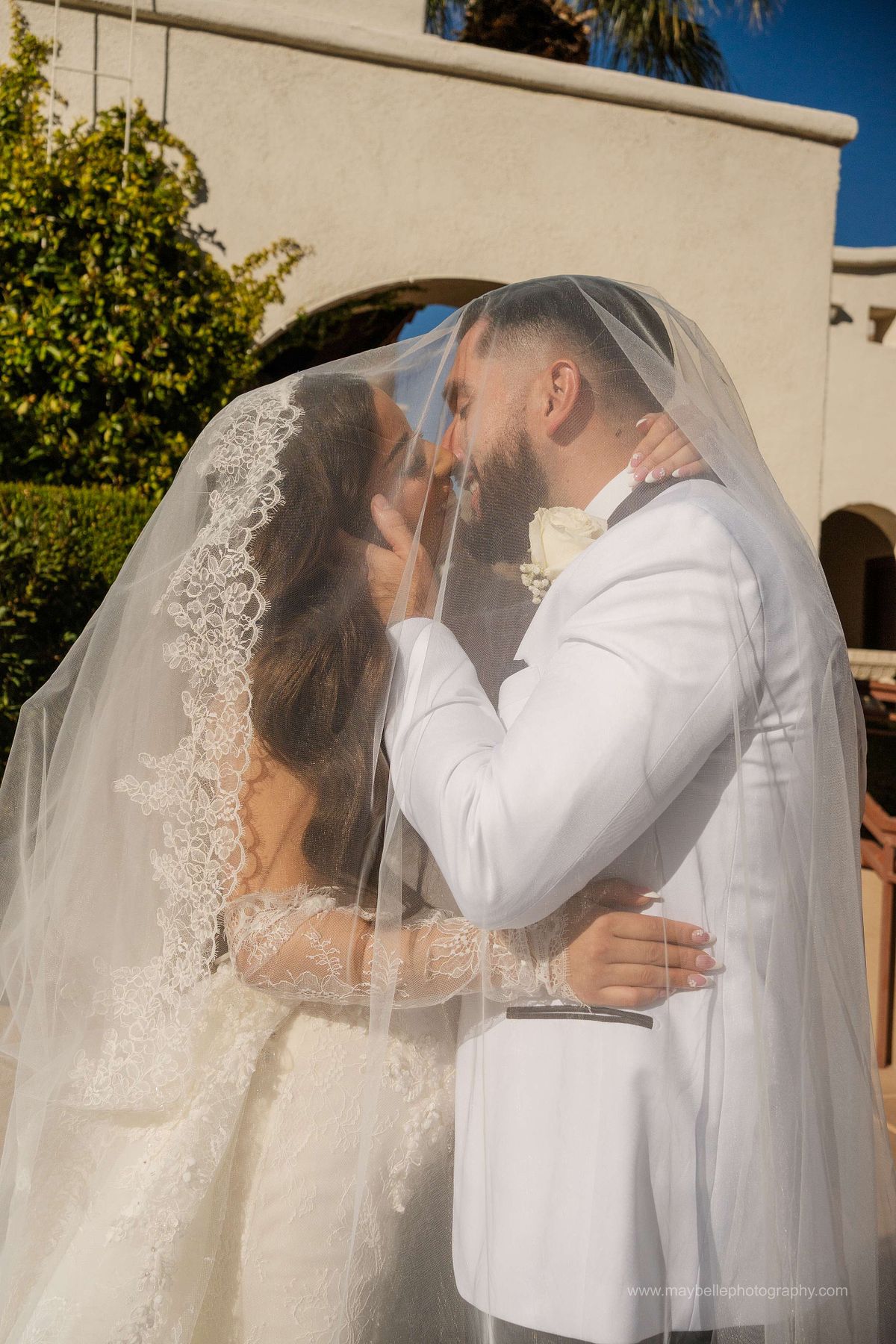 Husband and wife portraits at Saint Joseph, Husband of Mary Roman Catholic Church in Las Vegas Wedding Photography