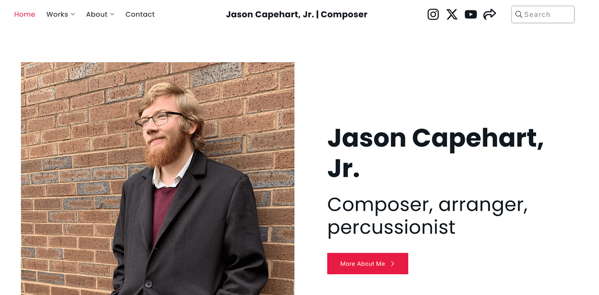 Sitio web del músico Jason Capeheart Jr.