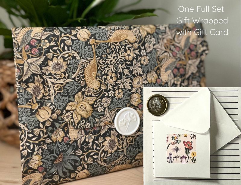 Luxury Vintage Floral Scented Letter Writing Stationery Gift Set with Accessories