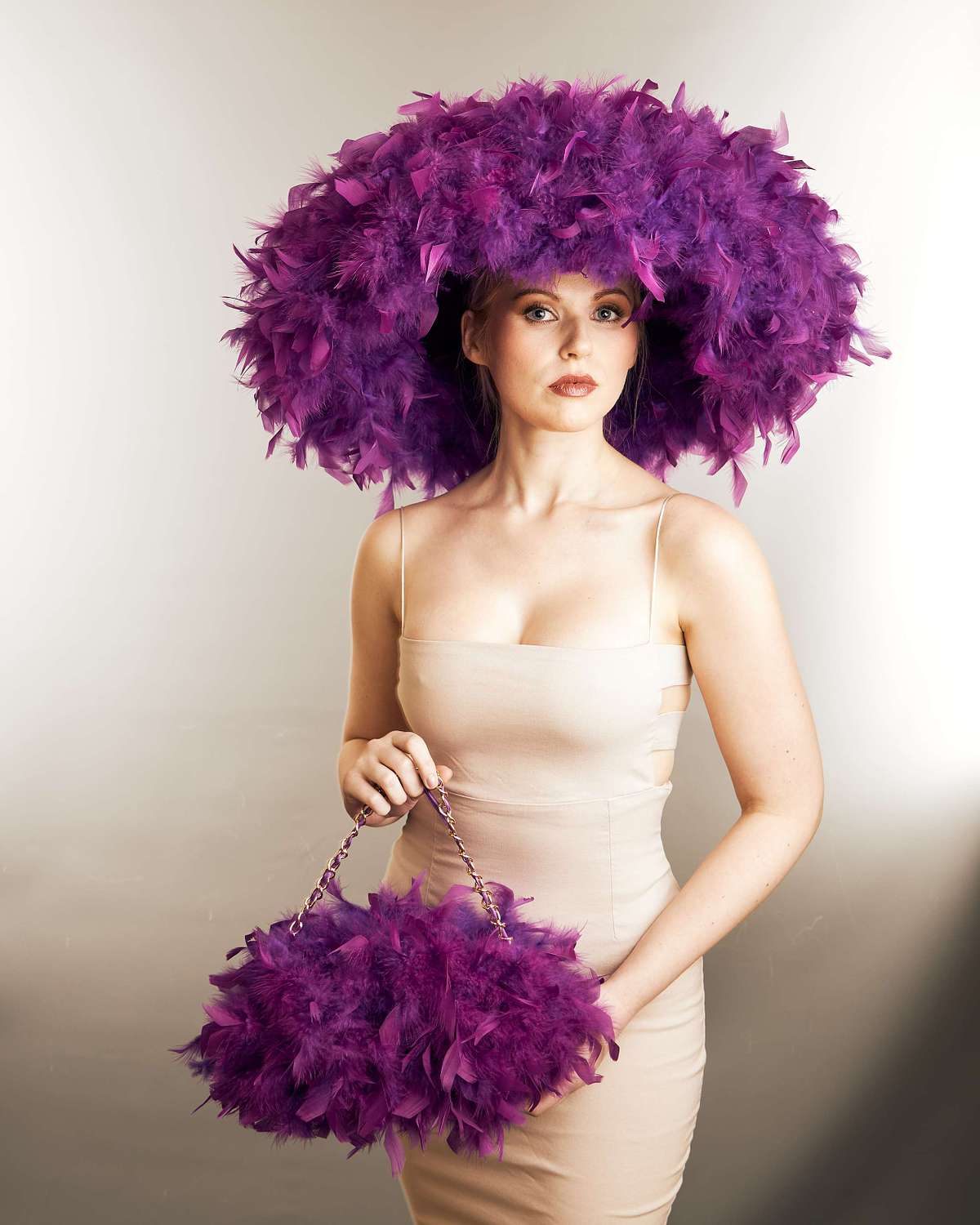 House of Charles - Purple Hat and bag - Jennifer Lee - Gibxon Portraits Liverpool