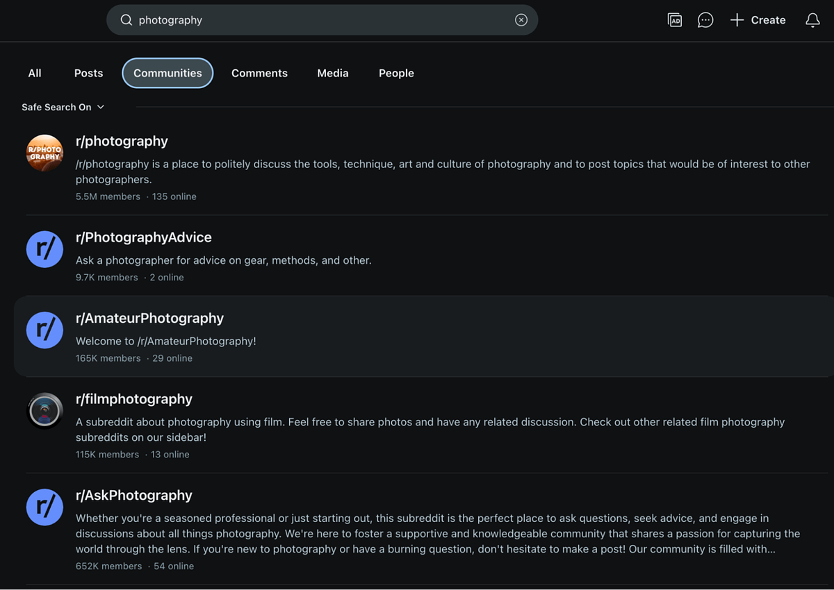 Schermafbeelding van de Reddit-interface
