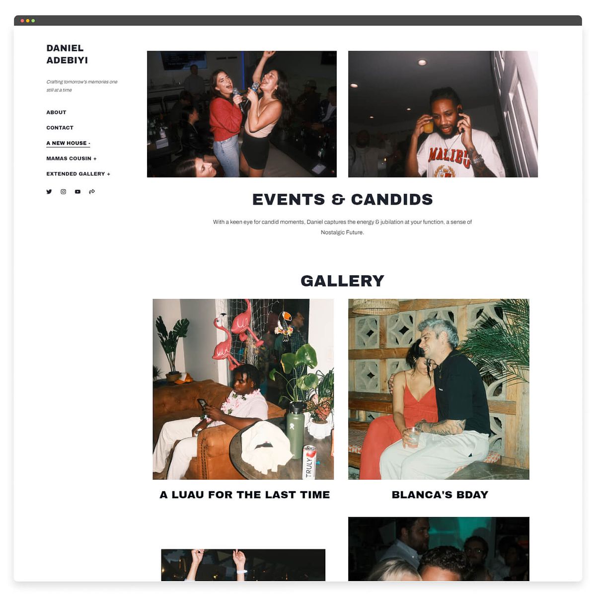 Site Web du portfolio photographique de Daniel Adebiyi
