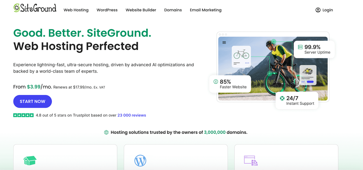 SiteGround-Startseite