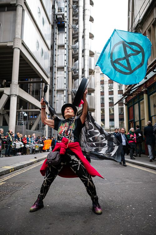 Extinction Rebellion outside Lloyd’s of London, London, UK