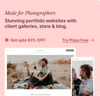 Showcase your skills with a stunning portfolio built on Pixpa