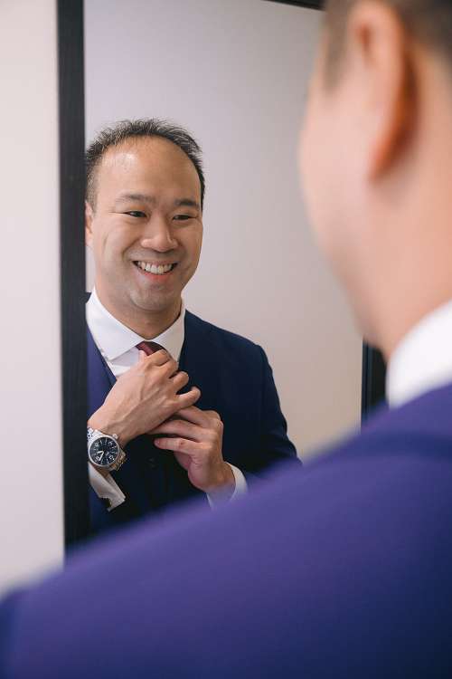 Bride and Groom Getting Ready
