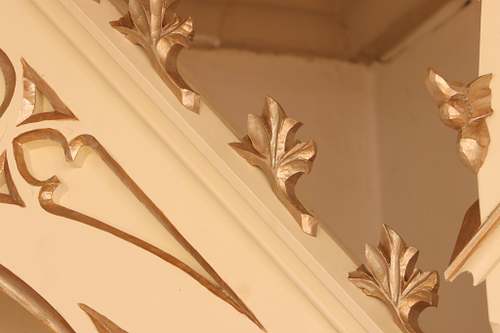 Gothic Revival crockets carved by hand