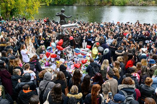 Fans of former One Direction star Liam Payne gather to pay tribute, London, UK