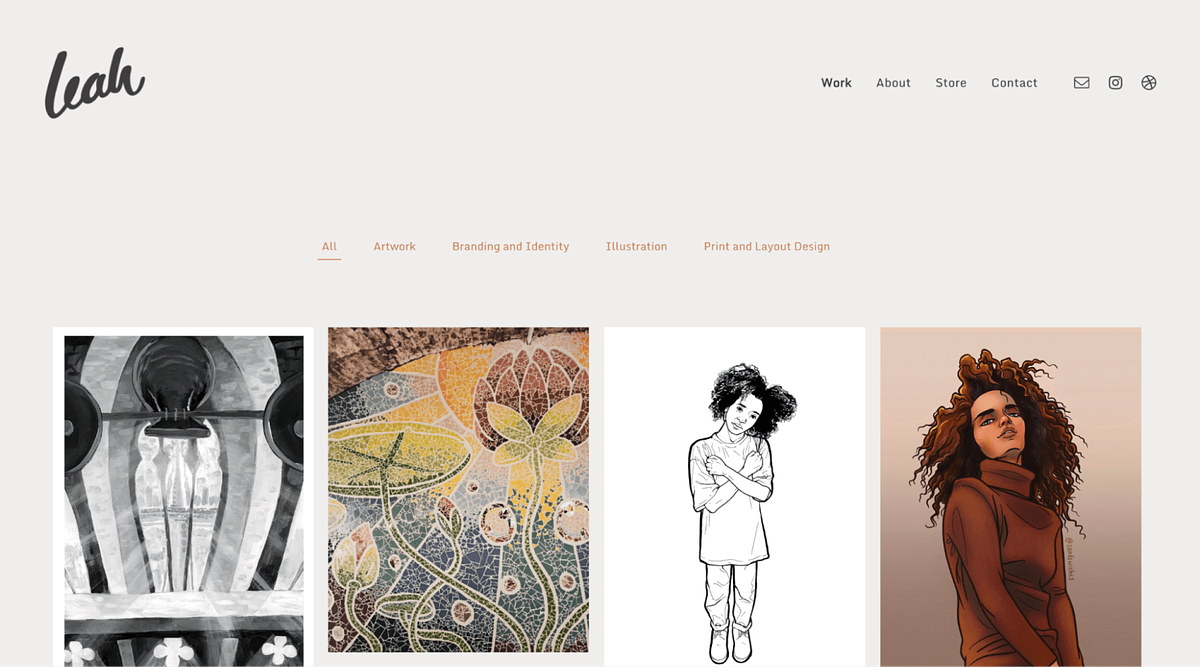 Leah's portfolio website