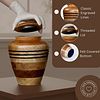 Classic Engraved Lines Wooden Cremation Urn – Handmade Natural Memorial