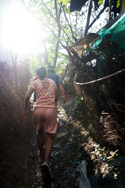 Residing on a pile of trash