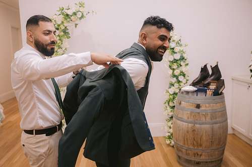 Groom Getting Ready