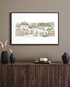 Sheffield in England Cityscape Illustration Capturing Historical Landmarks and Nostalgia.