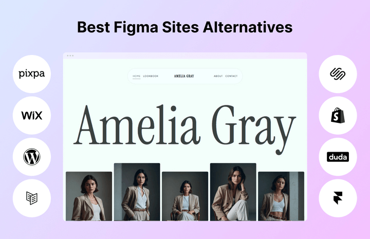 Infographic showing some of the best Figma sites alternatives
