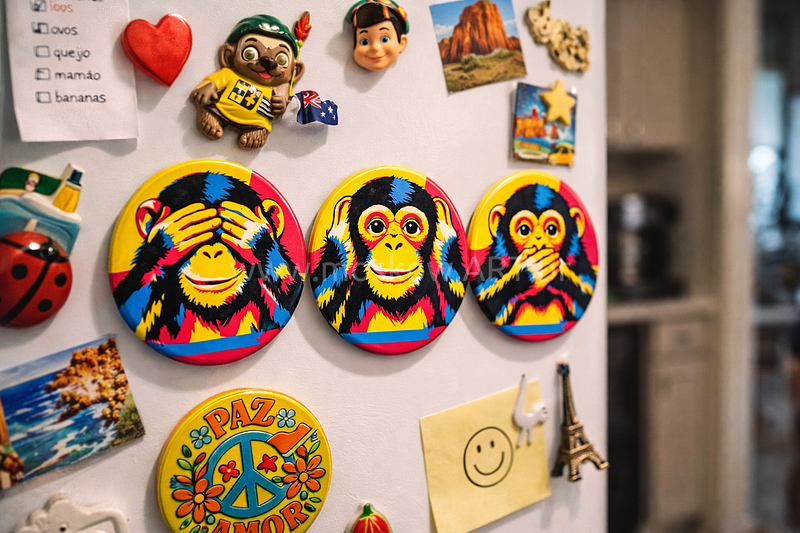 Botom/ Imã "Mizaru, Kikazaru e Iwazaru"